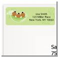 Triplets Three Peas in a Pod African American - Baby Shower Return Address Labels thumbnail