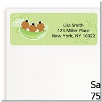 Triplets Three Peas in a Pod African American - Baby Shower Return Address Labels