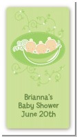 Triplets Three Peas in a Pod Caucasian - Custom Rectangle Baby Shower Sticker/Labels