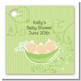 Triplets Three Peas in a Pod Caucasian - Personalized Baby Shower Card Stock Favor Tags thumbnail