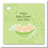 Triplets Three Peas in a Pod Caucasian - Personalized Baby Shower Card Stock Favor Tags