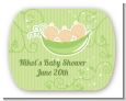 Triplets Three Peas in a Pod Caucasian - Personalized Baby Shower Rounded Corner Stickers thumbnail