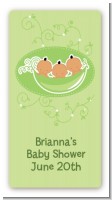 Triplets Three Peas in a Pod Hispanic - Custom Rectangle Baby Shower Sticker/Labels