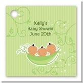 Triplets Three Peas in a Pod Hispanic - Personalized Baby Shower Card Stock Favor Tags