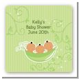 Triplets Three Peas in a Pod Hispanic - Square Personalized Baby Shower Sticker Labels thumbnail