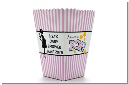 Ready To Pop Purple - Personalized Baby Shower Popcorn Boxes