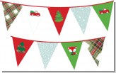 Vintage Red Truck With Tree - Christmas Themed Pennant Set