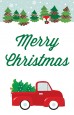 Vintage Red Truck With Tree - Personalized Christmas Wall Art thumbnail