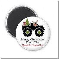 Truck with Rudolph - Personalized Christmas Magnet Favors
