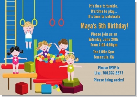 Tumble Gym - Birthday Party Invitations