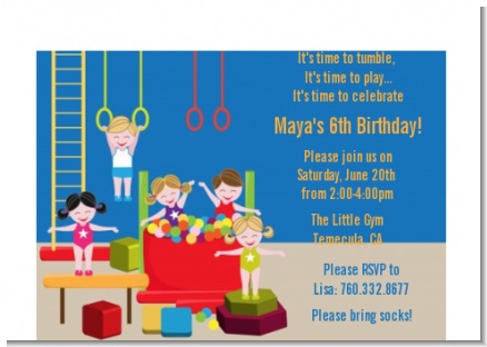 Tumble Gym - Birthday Party Petite Invitations