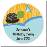 Turtle Blue - Round Personalized Birthday Party Sticker Labels