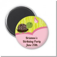 Turtle Girl - Personalized Birthday Party Magnet Favors