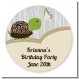 Turtle Neutral - Round Personalized Birthday Party Sticker Labels thumbnail