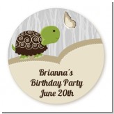 Turtle Neutral - Round Personalized Birthday Party Sticker Labels