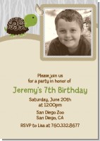 Turtle Neutral - Photo Birthday Party Invitations