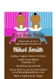 Twin Babies 1 Boy and 1 Girl African American - Baby Shower Petite Invitations thumbnail
