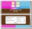 Twin Babies 1 Boy and 1 Girl Asian - Personalized Baby Shower Candy Bar Wrappers thumbnail