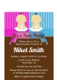Twin Babies 1 Boy and 1 Girl Asian - Baby Shower Petite Invitations thumbnail