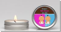 Twin Babies 1 Boy and 1 Girl Hispanic - Baby Shower Candle Favors