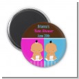 Twin Babies 1 Boy and 1 Girl Hispanic - Personalized Baby Shower Magnet Favors thumbnail