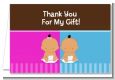 Twin Babies 1 Boy and 1 Girl Hispanic - Baby Shower Thank You Cards thumbnail
