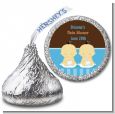 Twin Baby Boys Asian - Hershey Kiss Baby Shower Sticker Labels thumbnail
