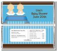 Twin Baby Boys Caucasian - Personalized Baby Shower Candy Bar Wrappers thumbnail