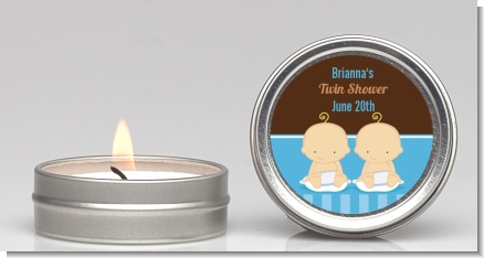Twin Baby Boys Caucasian - Baby Shower Candle Favors