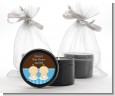 Twin Baby Boys Caucasian - Baby Shower Black Candle Tin Favors thumbnail