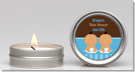Twin Baby Boys Hispanic - Baby Shower Candle Favors