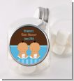 Twin Baby Boys Hispanic - Personalized Baby Shower Candy Jar thumbnail