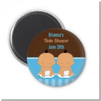 Twin Baby Boys Hispanic - Personalized Baby Shower Magnet Favors