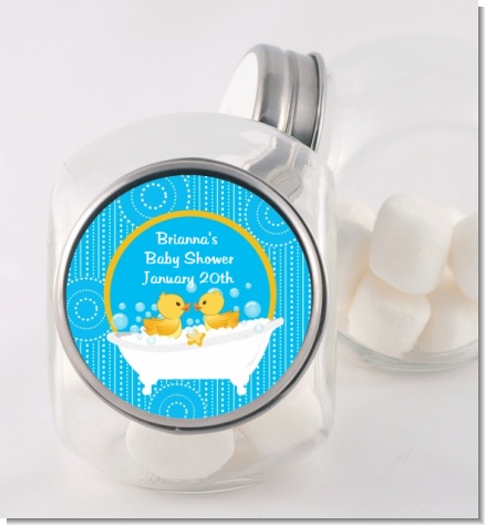 Twin Duck - Personalized Baby Shower Candy Jar