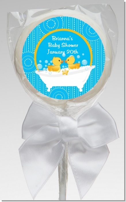 Twin Duck - Personalized Baby Shower Lollipop Favors