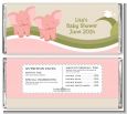 Twin Elephant Girls - Personalized Baby Shower Candy Bar Wrappers thumbnail