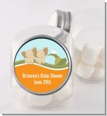 Twin Elephants - Personalized Baby Shower Candy Jar