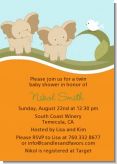 Twin Elephants - Baby Shower Invitations