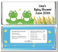 Twin Frogs - Personalized Baby Shower Candy Bar Wrappers