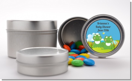 Twin Frogs - Custom Baby Shower Favor Tins
