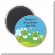 Twin Frogs - Personalized Baby Shower Magnet Favors thumbnail
