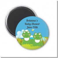Twin Frogs - Personalized Baby Shower Magnet Favors