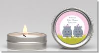 Twin Hippo Girls - Baby Shower Candle Favors