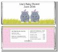 Twin Hippo Girls - Personalized Baby Shower Candy Bar Wrappers thumbnail