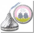 Twin Hippo Girls - Hershey Kiss Baby Shower Sticker Labels thumbnail