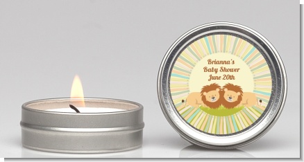 Twin Lions - Baby Shower Candle Favors