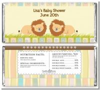 Twin Lions - Personalized Baby Shower Candy Bar Wrappers