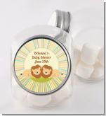 Twin Lions - Personalized Baby Shower Candy Jar