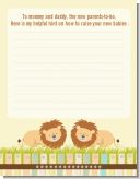 Twin Lions - Baby Shower Notes of Advice