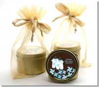 Twin Little Boy Outfits - Baby Shower Gold Tin Candle Favors